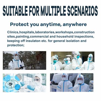 SF Disposable Isolation Clothing Dustproof With Hooded / Elastic Cuff