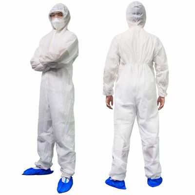 Durable Microporous Disposable Surgical Coveralls Disposable Hazmat Suit With Hood