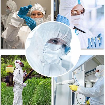 Durable Microporous Disposable Surgical Coveralls Disposable Hazmat Suit With Hood