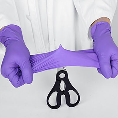 Purple 5 Mil Medical Nitrile Gloves Large Long Rubber Powder Free Waterproof