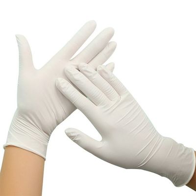 Milky White 240mm Length Disposable Medical Latex Gloves Environmental