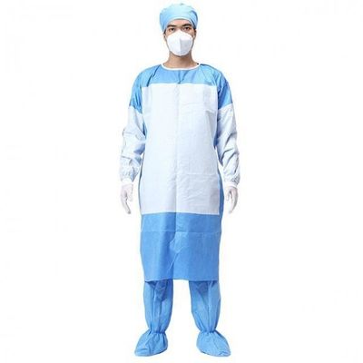 EN1186 Blue Disposable Surgical Gown Non Woven Surgical Robe Against  Viruses