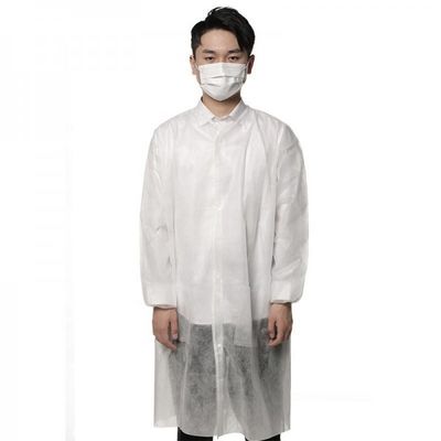 35gsm SMS Hospital Disposable Gowns White Non Woven Lab Coat