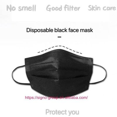 Black earloop Disposable Protective Face Mask 50pcs/box  Anti Pollution