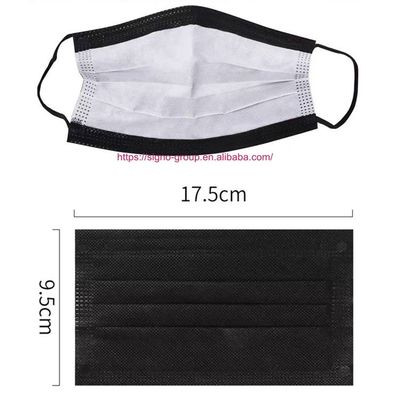 Black earloop Disposable Protective Face Mask 50pcs/box  Anti Pollution