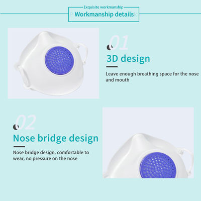 Public Place 3D Disposable Protective Face Mask With Breather Replaceable Filter