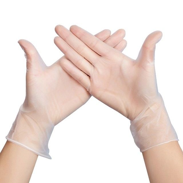 PVC Vinyl Disposable Exam Gloves Medium Size Anti Cut Plastic Gloves Disposable