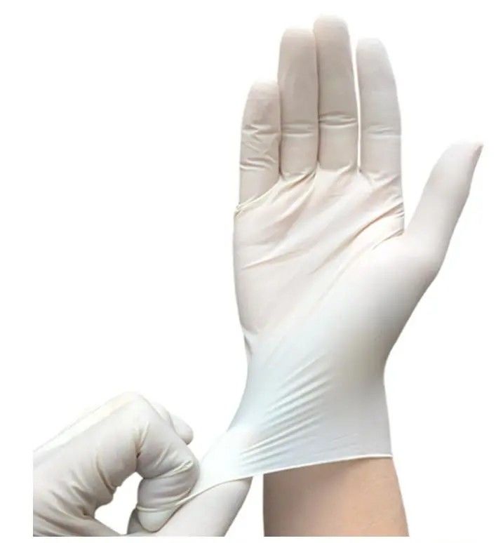 Breathable AQL 0.65 EN374 Powdered Latex Gloves For Kitchen Food Touch