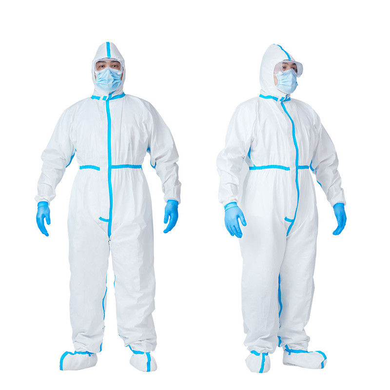 Conjoined Microporous Disposable Protective Coverall With Cap And Foot Cover