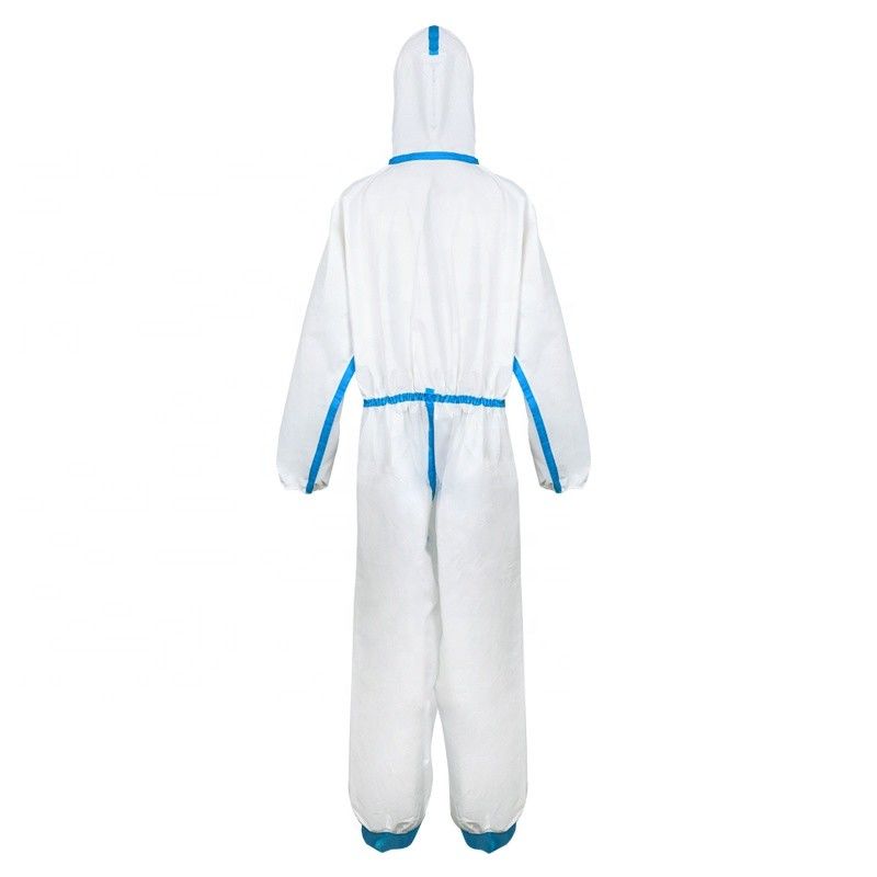 Hospital  50 Gsm Disposable Non Woven Coverall antistatic Disposable PPE Suit