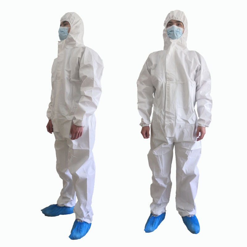 EN14126 Microporous Disposable Surgical Coveralls Disposable Hazmat Suit With Hood